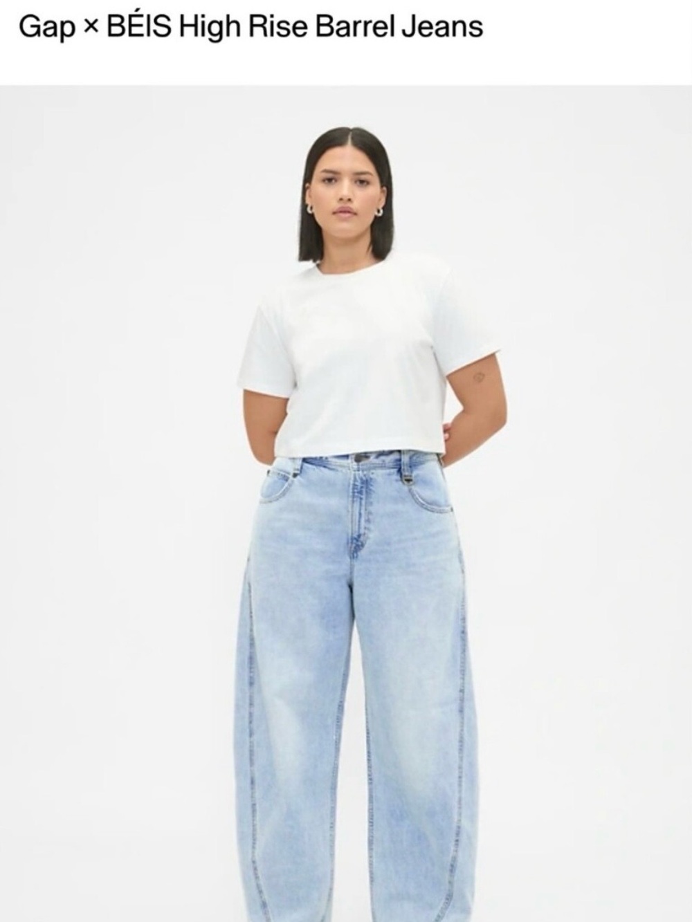 GAP x BEIS Light Blue High-Rise Barrel Jeans